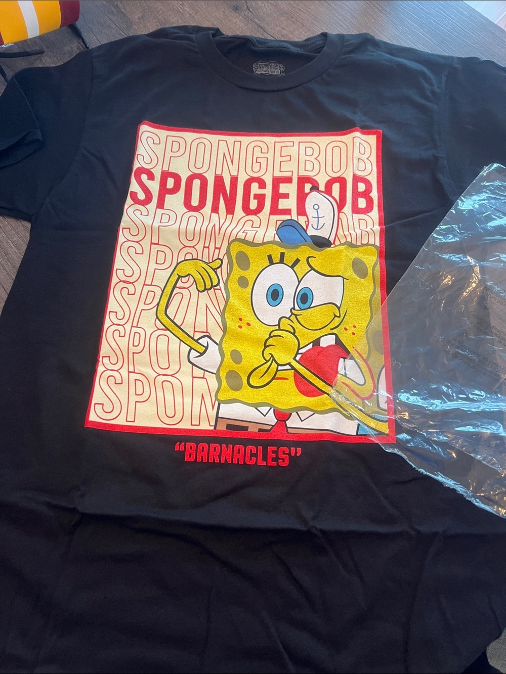 SpongeBob Graphic Tee - Black with Yellow & Red Print